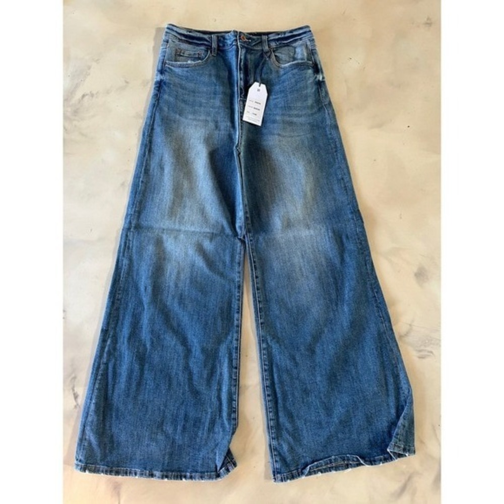 Special A Wide Leg High Rise Jeans Medium Wash P7037M Boho Retro Denim 11/30